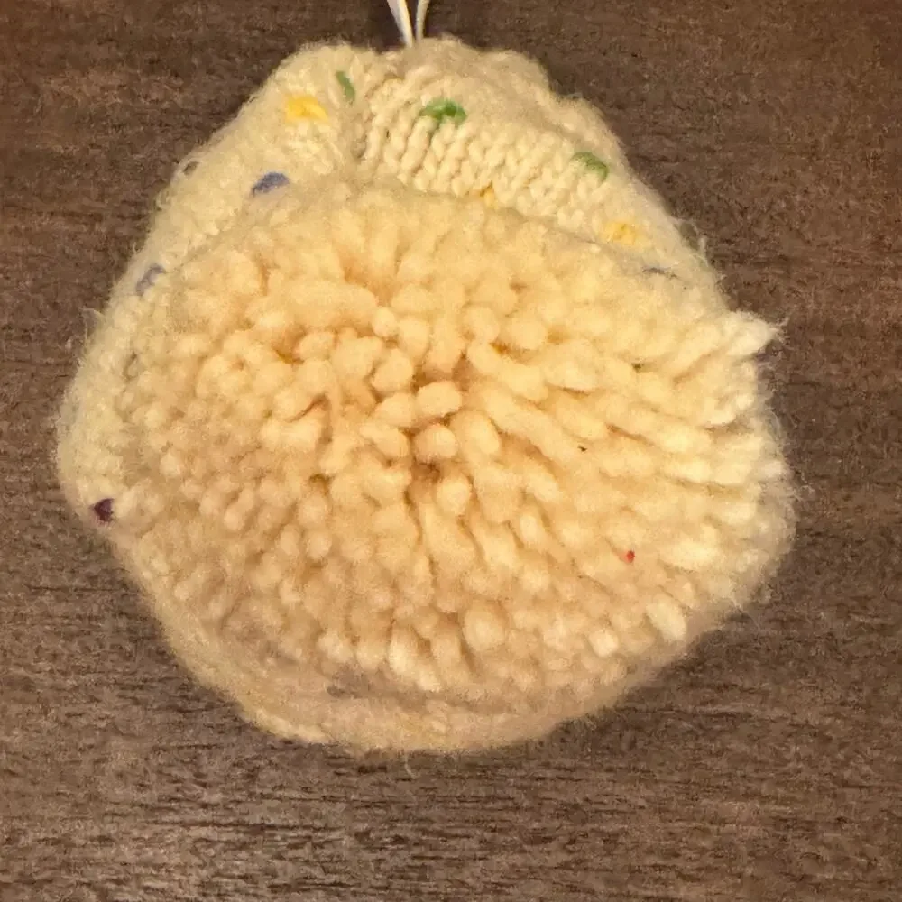 '47 Brand Kids Spartan Race Girls Beanie Cream Sprinkles Cuffed Knit Hat Pom Pom